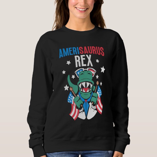 Moletom Amerisaurus Rex Usa 4Th Of July America Independen (Frente)