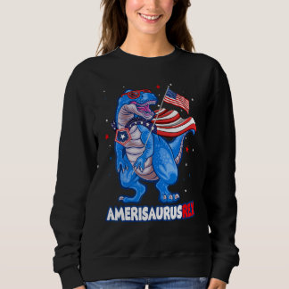 Moletom Amerisaurus T-rex USA Flag Kids Funny 4th Of July