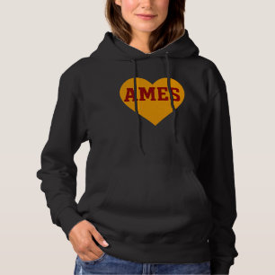Moletom Ames Iowa Heart Design Cidade do Dourado e do Re