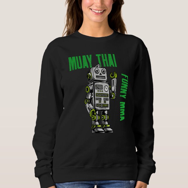 Moletom Amiga Muay Thai Robot Mma Strike Kickboxing B (Frente)