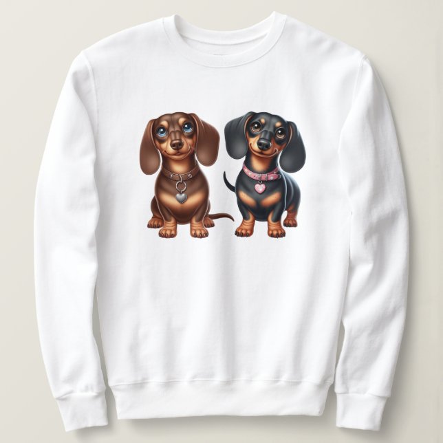 Moletom Amigos bonitos de dachshund (Frente do Design)