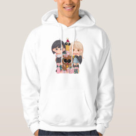 Moletom Amigos Chibi de Natal com Pão de Mel e Presentes