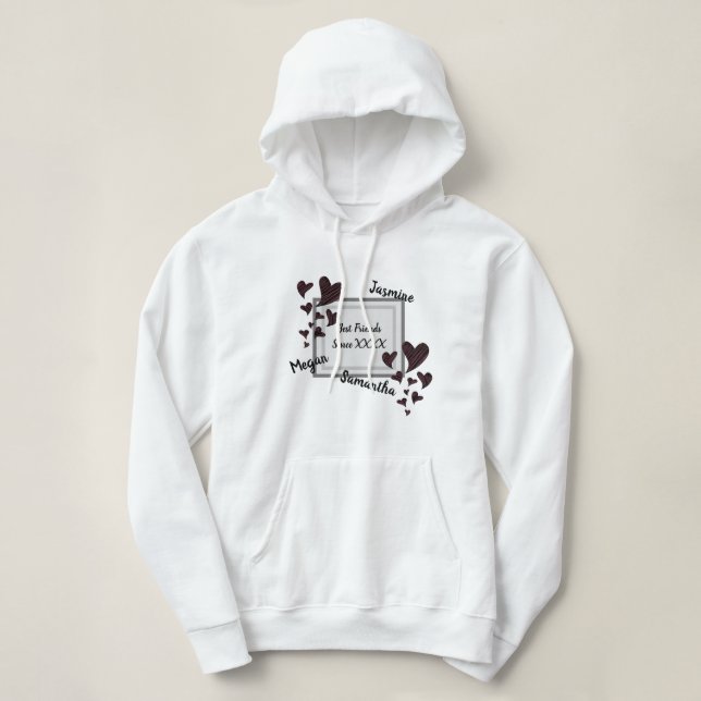 Moletom Amizade Longa do Coração Vermelho Brilhante e Amiz (Frente do Design)