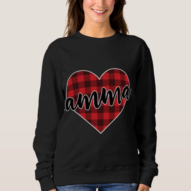Moletom Amma Buffalo Xadrez Heart Cozy Pat de inverno (Frente)