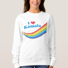Moletom Amo Kamala Cute Eleição Arco-Íris Mulher