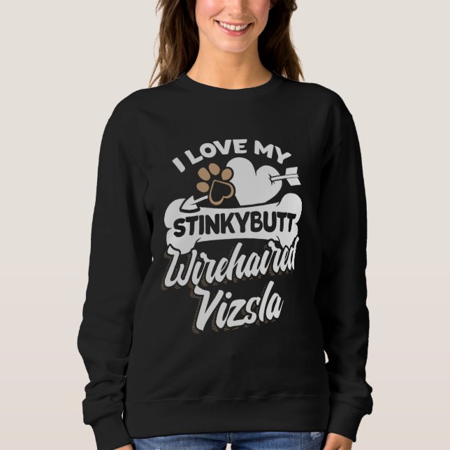 Moletom Amo Meu Cachorro Estrelado De Vizsla. (Frente)