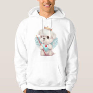 Moletom Amor Celestial: Cachorro Maltês Bonito Anjo