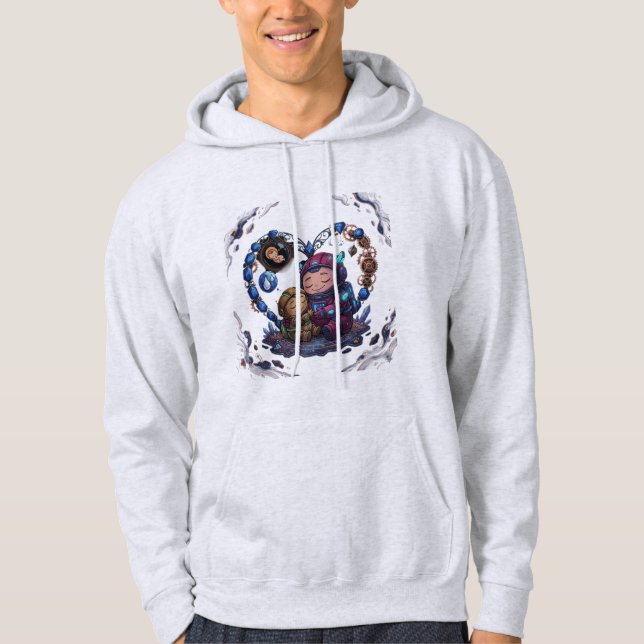 Moletom Amor Celestial Pai, Mãe e Filho Arte Espacial (Frente)