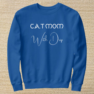 Moletom Amor de Gato Personalizado Branco Mãe de Gato Azul