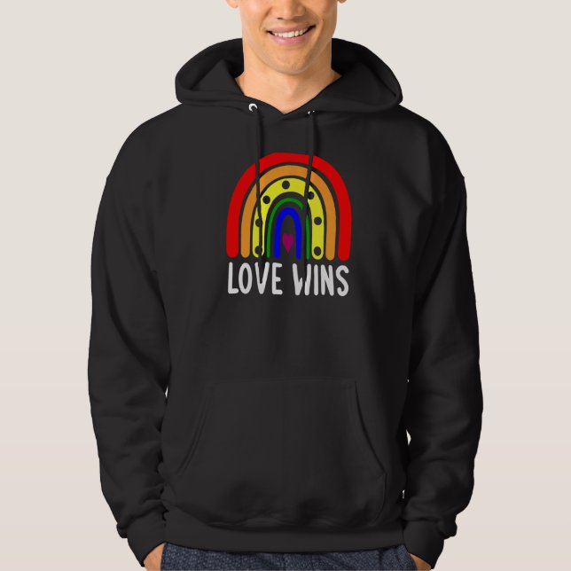 Moletom Amor ganha Boho Rainbow Sinal de Paz Orgulho Lésbi (Frente)