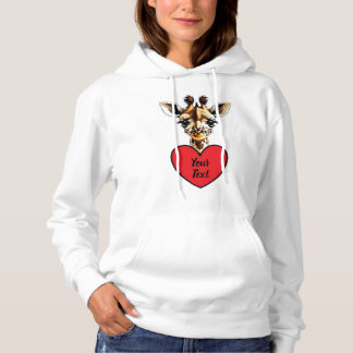 Moletom Amor Girafa Coração com Sua Mensagem Personalizada