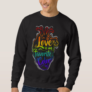 Moletom Amor Lgbtq É Minha Cor Favorita Coração Arco-Íris