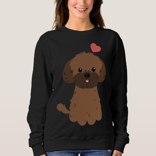 Moletom Amor Red Sable Shih Poo Shihpoo Shih Tzu Poodle Mi (Frente)