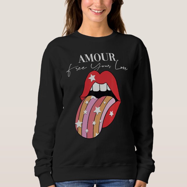 Moletom Amour lipstick Slogan Inspiracional Motivacional Q (Frente)