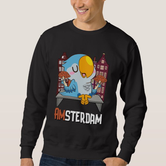 Moletom Amsterdam Parakeet Mushroom Holland The Netherland (Frente)