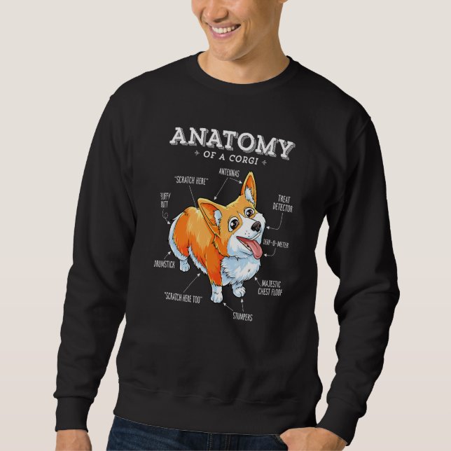 Moletom Anatomia De Cachorro Corgi Cachorro Cachorro (Frente)