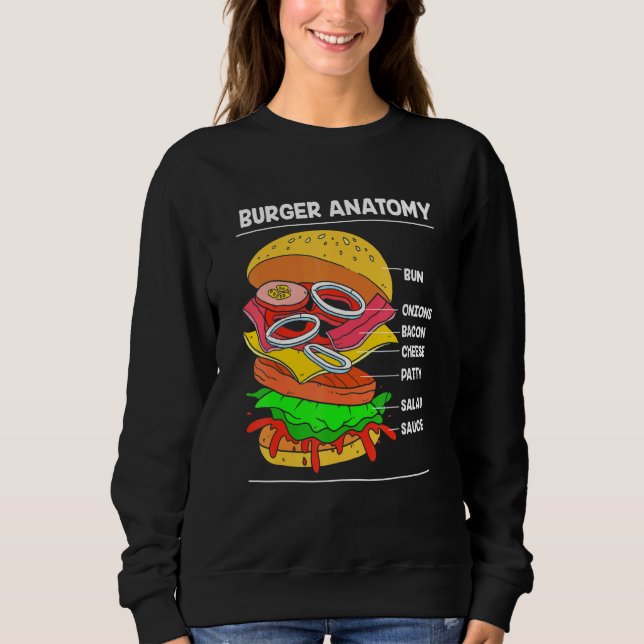 Moletom Anatomia De Cheeseburger De Comida Rápida De Um Bu (Frente)