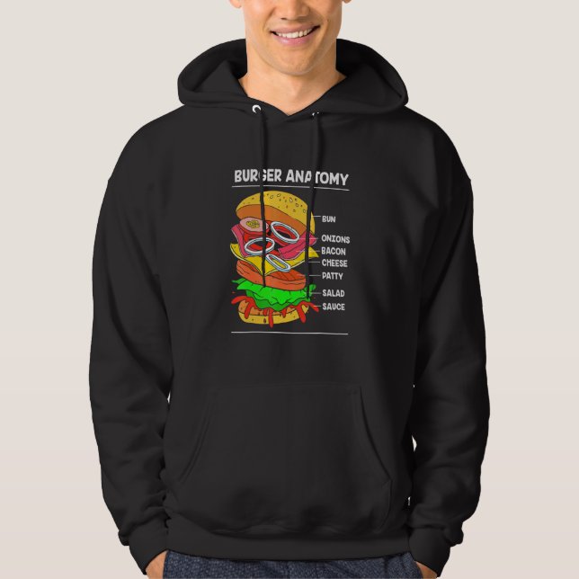 Moletom Anatomia De Cheeseburger De Comida Rápida De Um Bu (Frente)