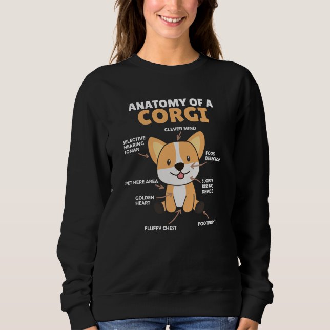 Moletom Anatomia De Corgi Cute Cães Engraçados (Frente)