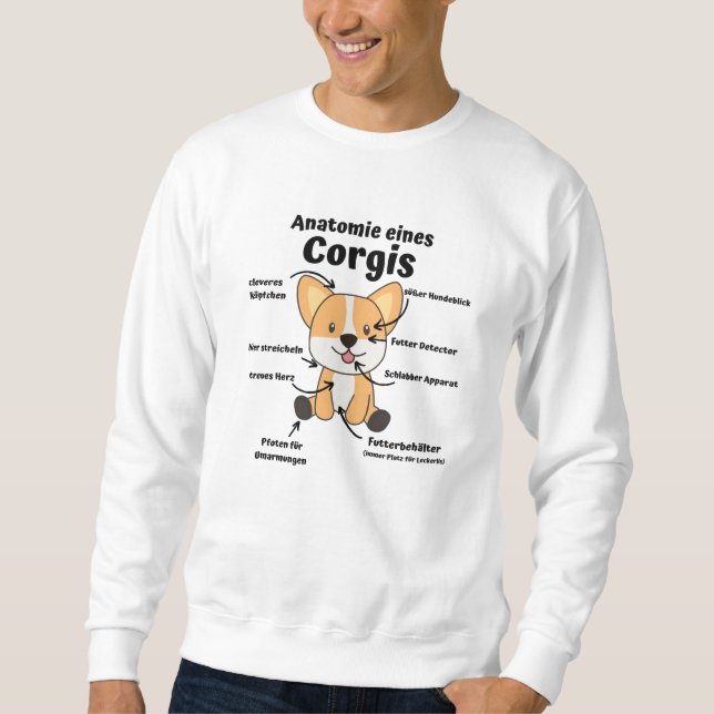 Moletom Anatomia De Corgi Cute Cães Engraçados (Frente)