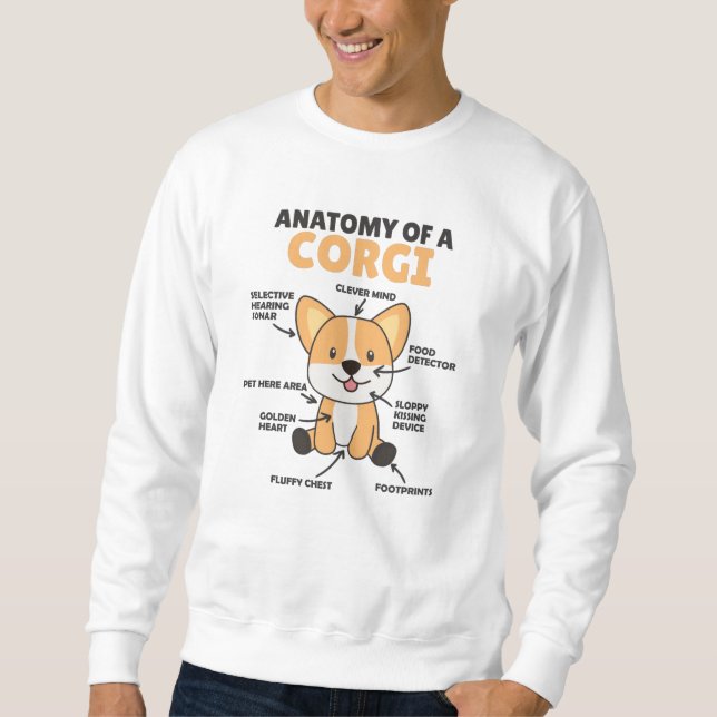 Moletom Anatomia De Corgi Cute Cães Engraçados (Frente)