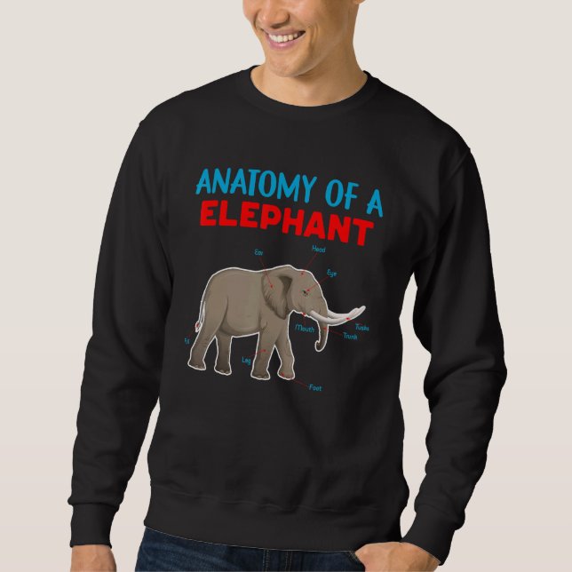 Moletom Anatomia De Elefante Gráfico Educacional (Frente)