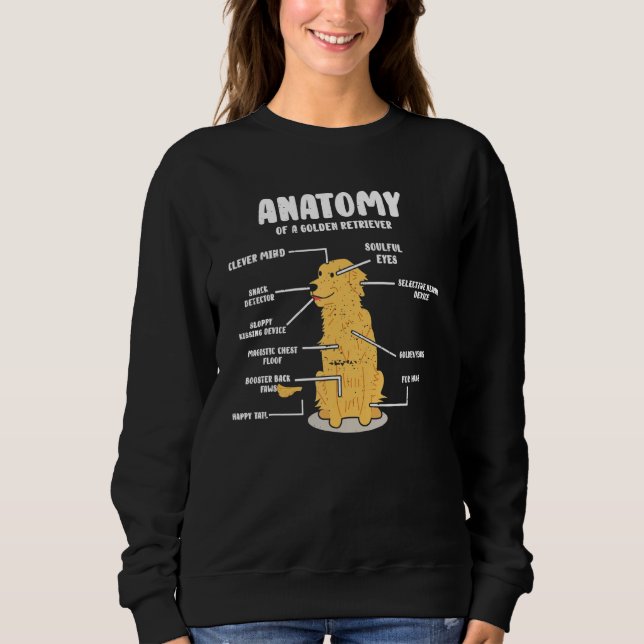 Moletom Anatomia De Um Cachorro Retro De Retriever De Ouro (Frente)