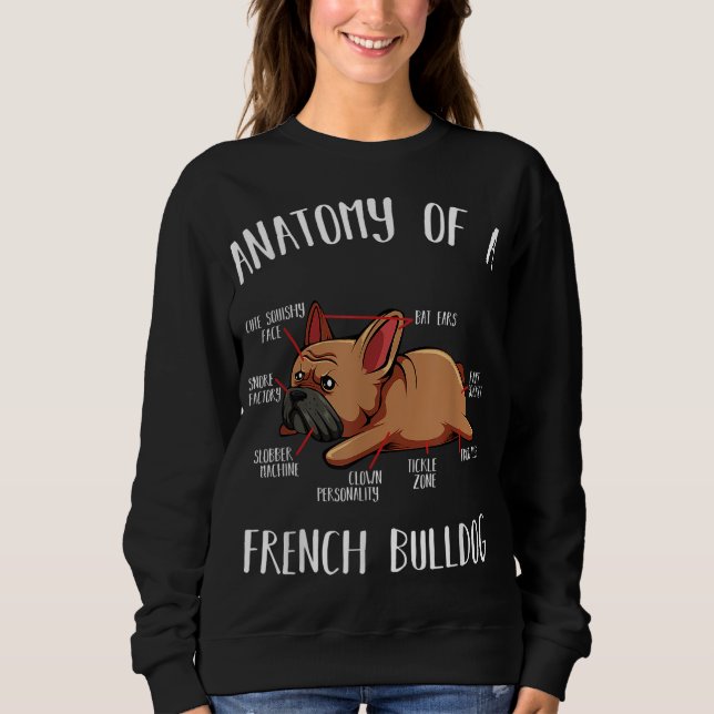 Moletom Anatomia De Um Cão Francês Cachorro Francês Pet (Frente)