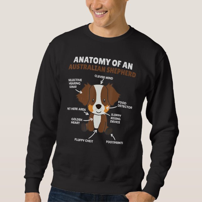 Moletom Anatomia de um cão pastor australiano (Frente)