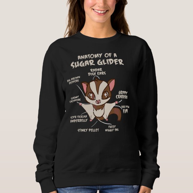 Moletom Anatomia De Um Glider De Açúcar Possum (Frente)