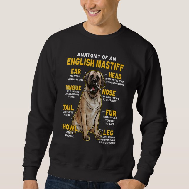 Moletom Anatomia de um Mastim Inglês para Cão (Frente)