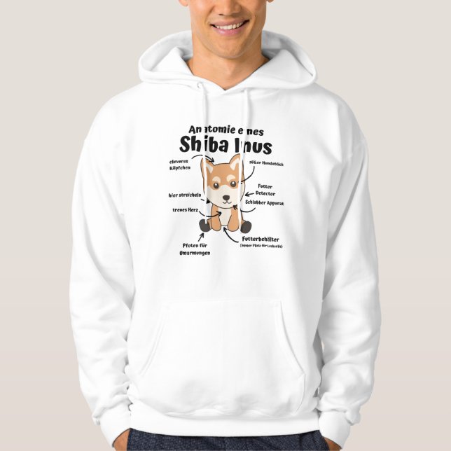 Moletom Anatomia De Uma Shiba Inus Cachorro Doce (Frente)