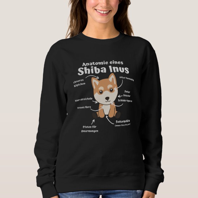 Moletom Anatomia De Uma Shiba Inus Cachorro Doce (Frente)