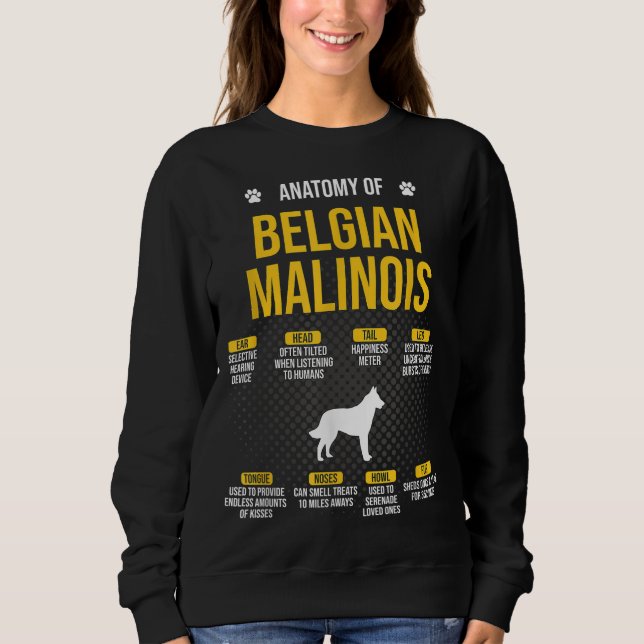 Moletom Anatomia Do Cão Malinois Belga (Frente)