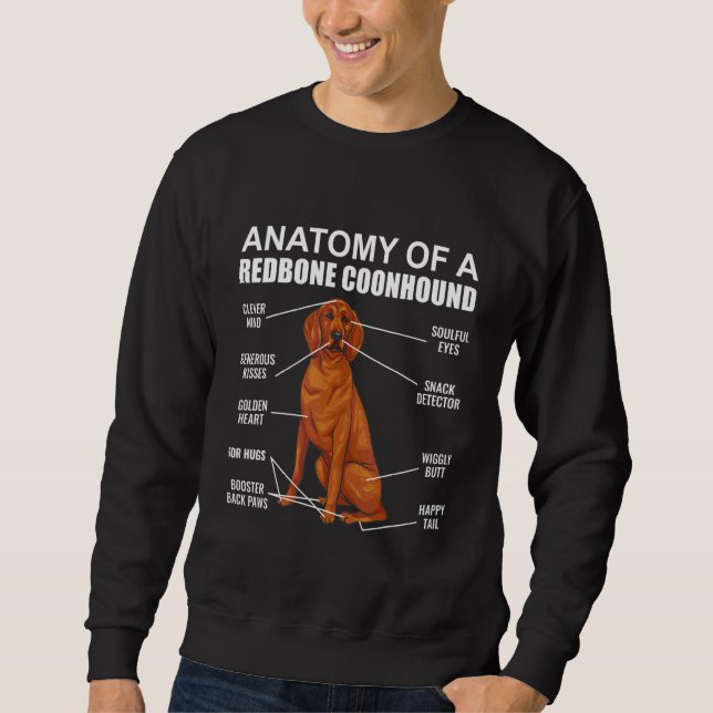 Moletom Anatomia do Redbone Coonhound de um Redbone Coonho (Frente)