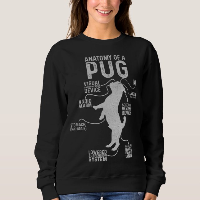 Moletom Anatomy Of A Pug  Pug  Mama Graphic (Frente)