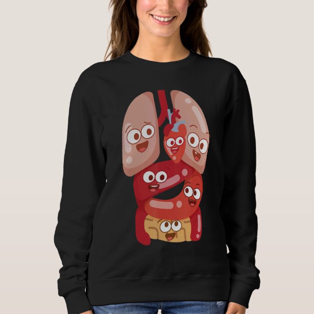 Moletom Anatomy Physiology Heart Lungs Vital Organs Illust (Frente)