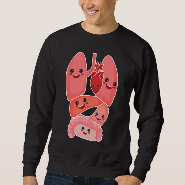 Moletom Anatomy Physiology Heart Lungs Vital Organs Illust (Frente)