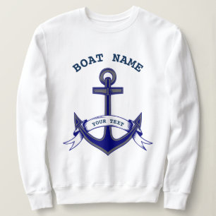 Moletom Anchor Personalizado Escada Branca Azul Náutica