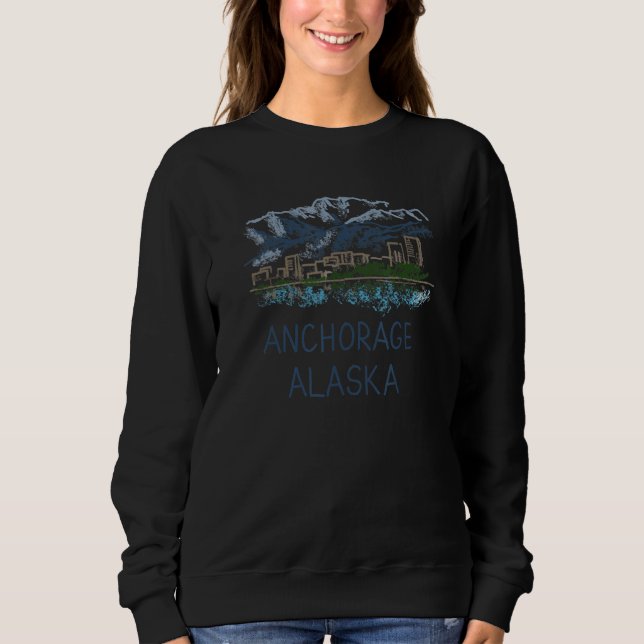 Moletom Anchorage City Alaska souvenir  for men women 1 (Frente)