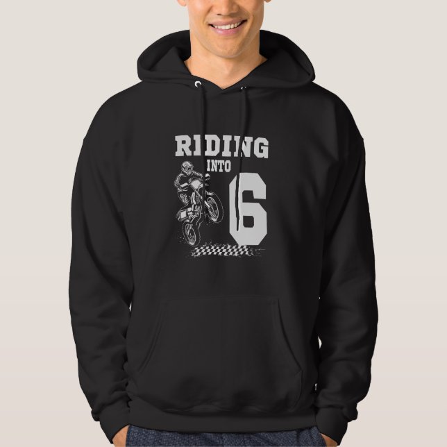 Moletom Andando Em 6 6 de Aniversário De Bicicleta De Moto (Frente)