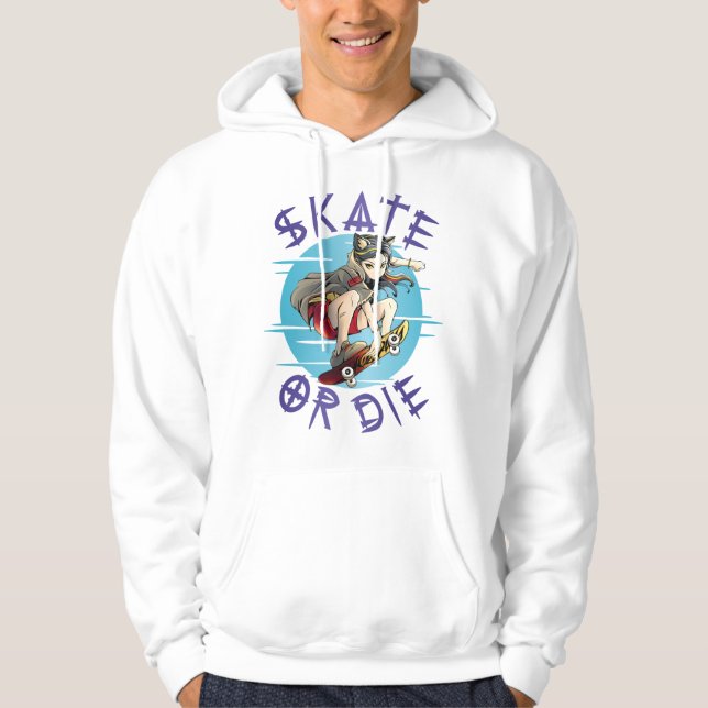 Moletom Andar de skate ou morrer Garota de skate (Frente)