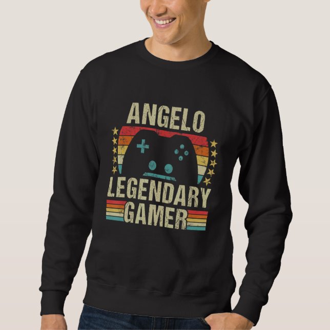 Moletom Angelo Gamer Retro Gaming Vintage Game Personalize (Frente)