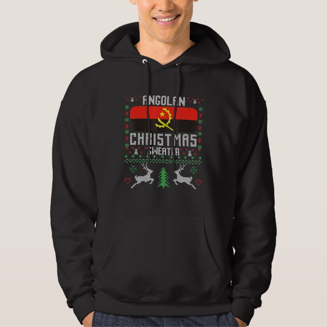 Moletom Angola Flag Angolan Christmas Sweater (Frente)