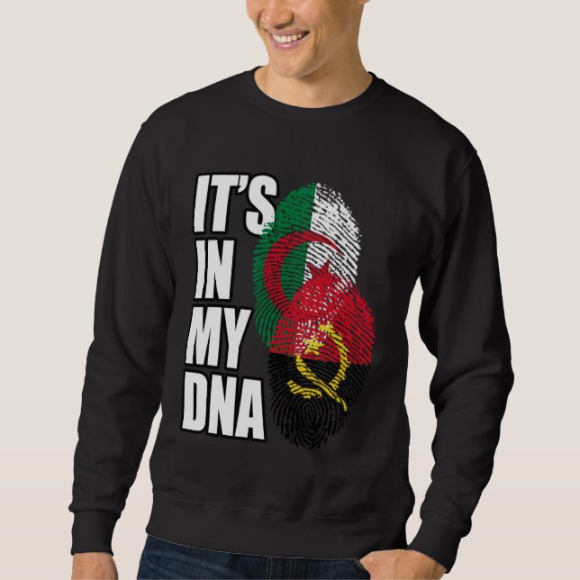 Moletom Angolan And Algerian Mix DNA Flag Heritage (Frente)