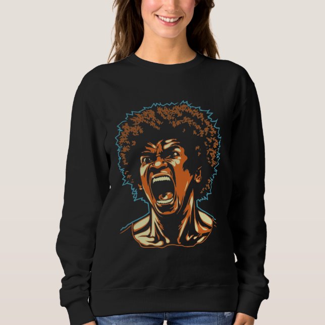 Moletom Angry African American Teenager Afro Black Pride   (Frente)