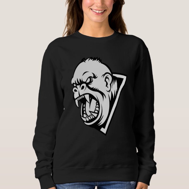 Moletom Angry Gorilla Face For Men Women Kids (Frente)