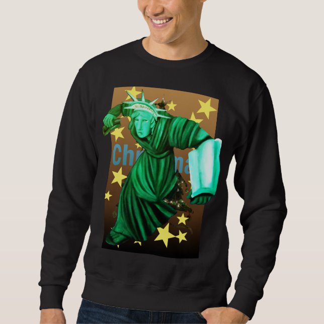 Moletom Angry Lady Liberty Gets Up To Fight For Christmas (Frente)