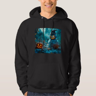 Moletom Angry Snowman Halloween Hoodie com Pumpkins