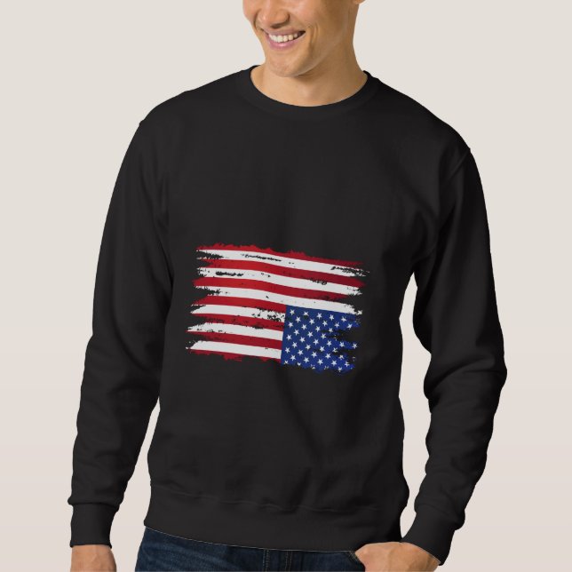 Moletom angústia de bandeira americana de cabeça para baix (Frente)